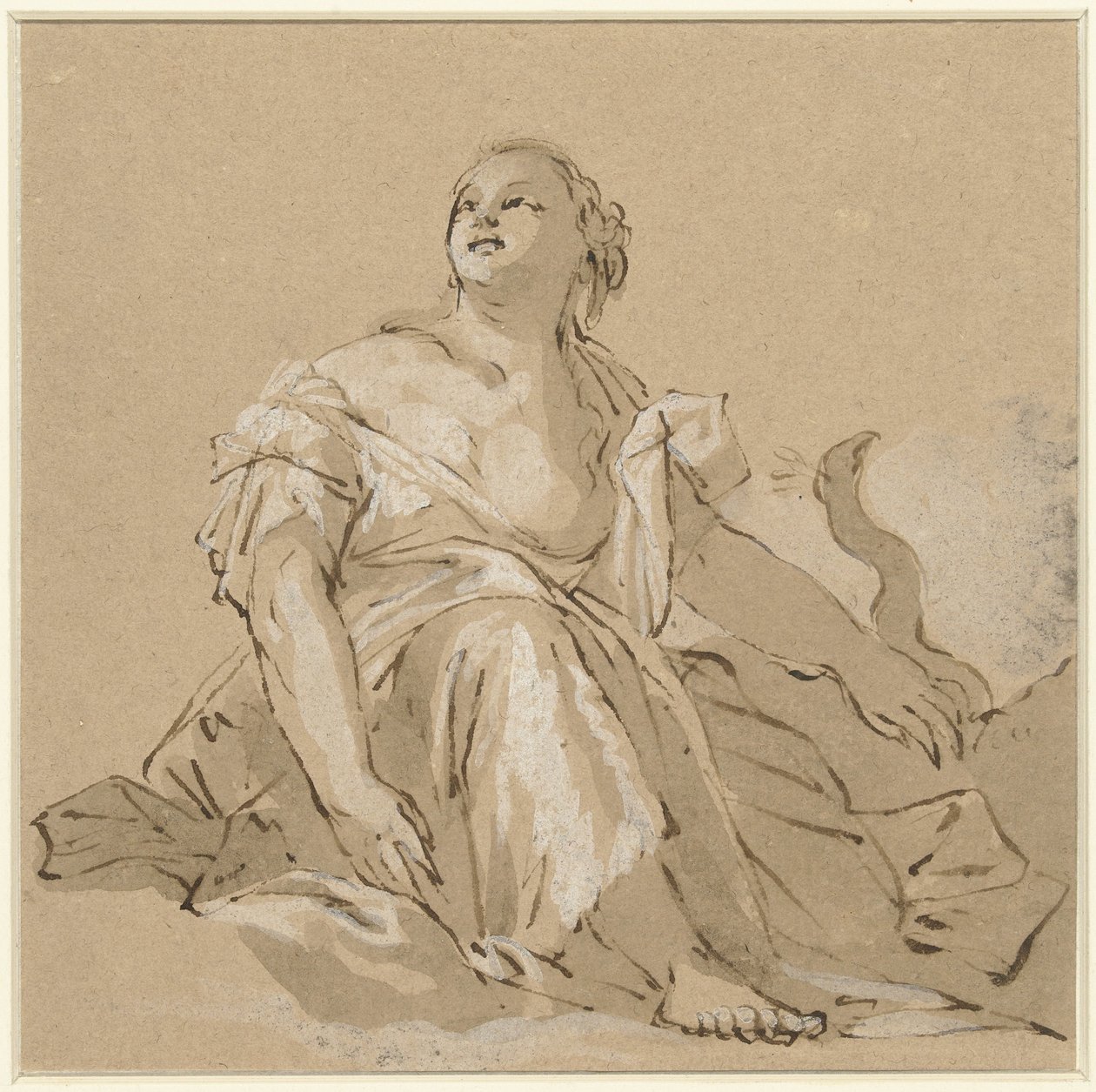 Juno sentado nas nuvens de Domenico Zanetti (attributed to)