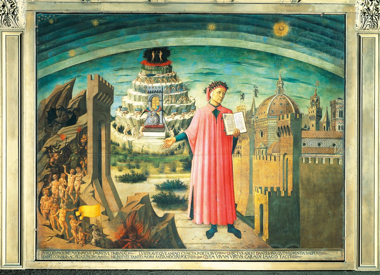 Dante e seu poema a "Divina Comédia". de Domenico di Michelino