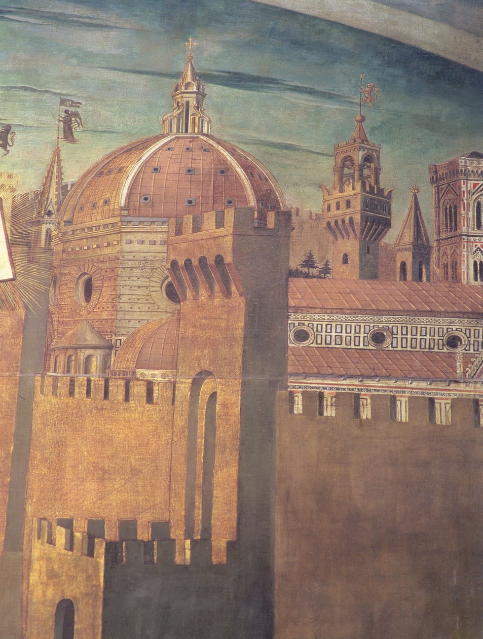 Detalhe, descrevendo, florença, catedral, de, um, fresco, de, dante, com, a, divinia, Commedia, em, a, norte, corredor, 1465, afresco, detalhe, de, 42355 de Domenico di Michelino