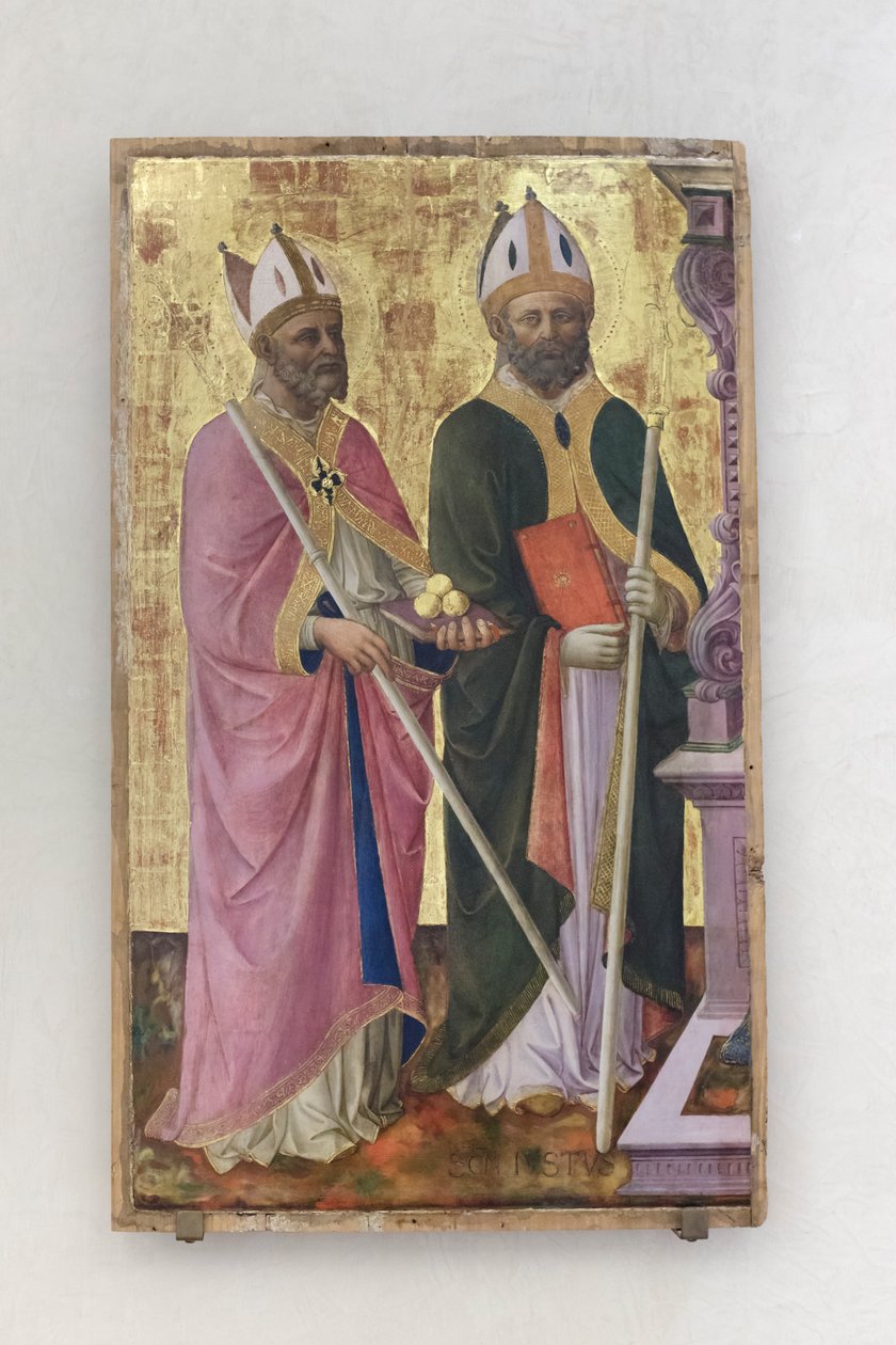 Santos Nicholas e Justos, parte do retábulo de Domenico di Michelino