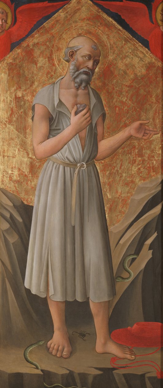 São Jerônimo, penitente, c.1460 (têmpera no painel) de Domenico di Michelino