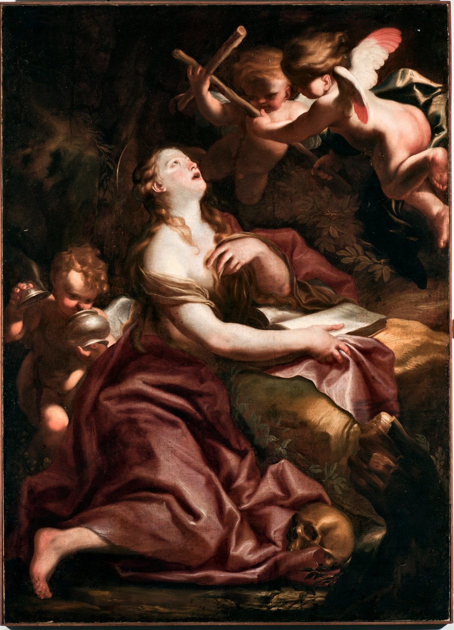 Santa Maria Madalena (Mary-Magdalene) Pintura de Domenico Piola (1627-1703), Genes Musei di Strada Nuova (inv n PB 290) de Domenico the Elder Piola