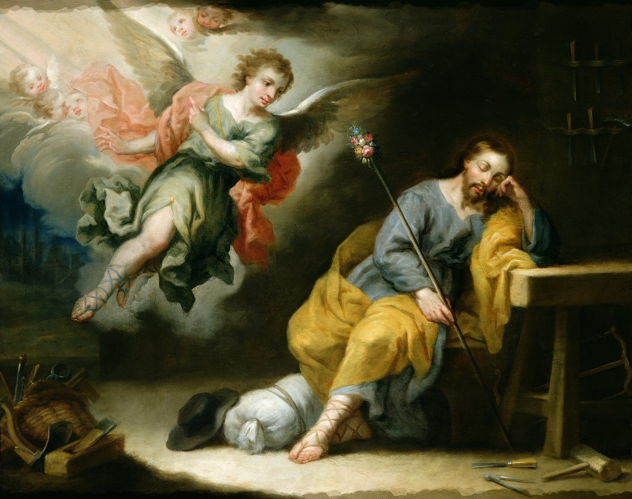 O sonho de São José (óleo sobre cobre) de Domingo Martinez
