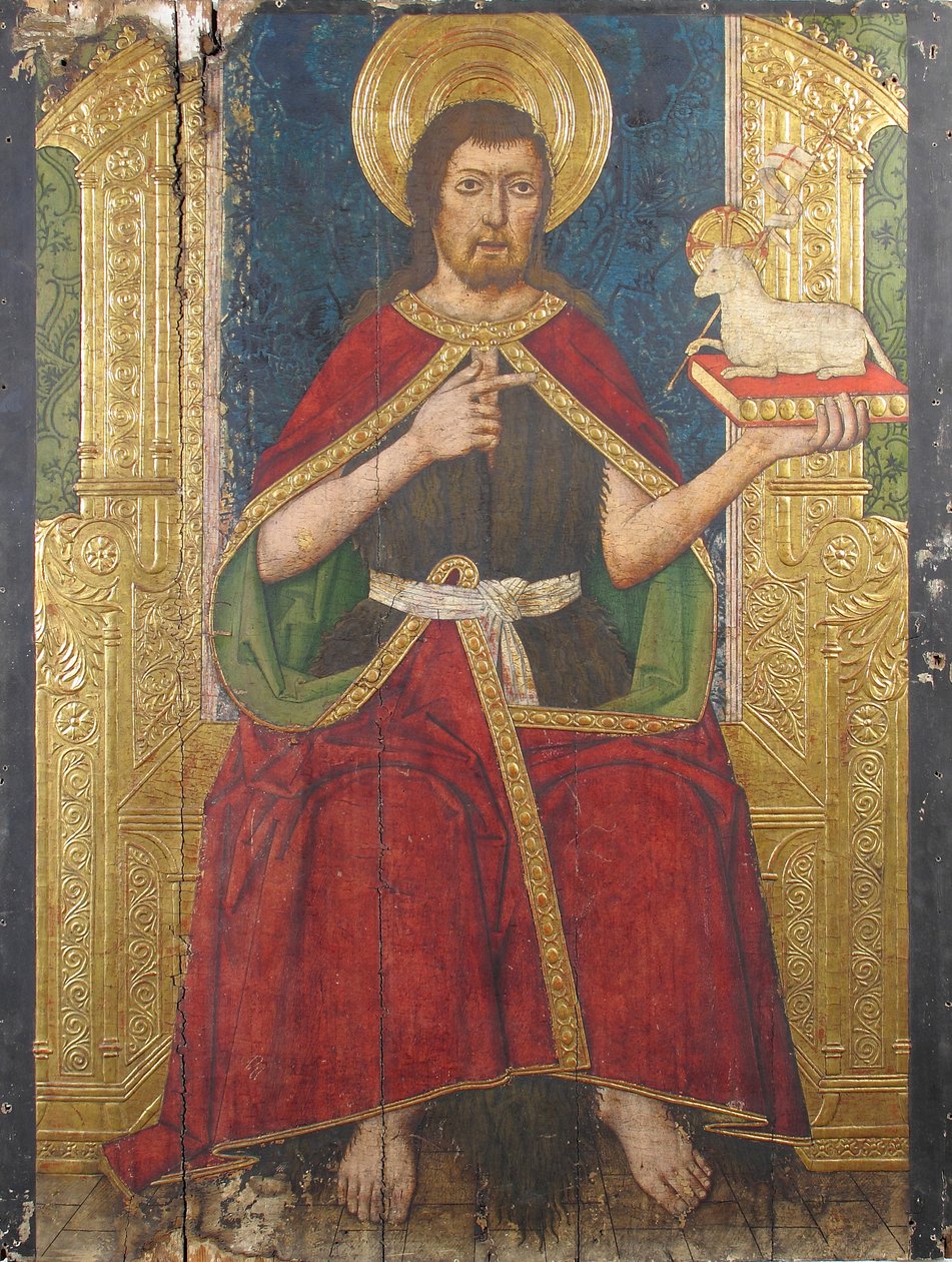 Painel com São João Baptista entronizado do Retábulo, séc. XV. de Domingo Ram