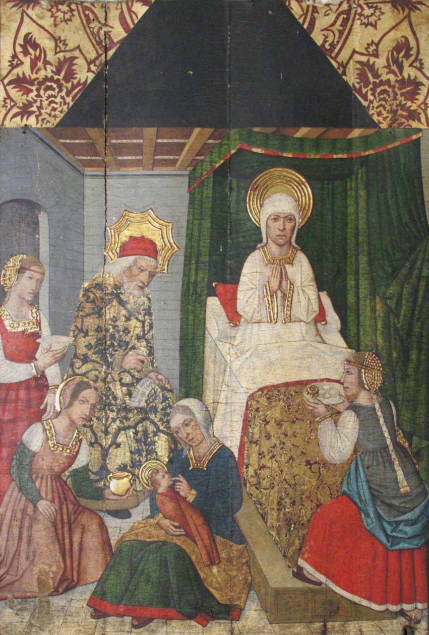 Painel com o Nascimento de S. João Baptista do Retábulo, séc. XV. de Domingo Ram