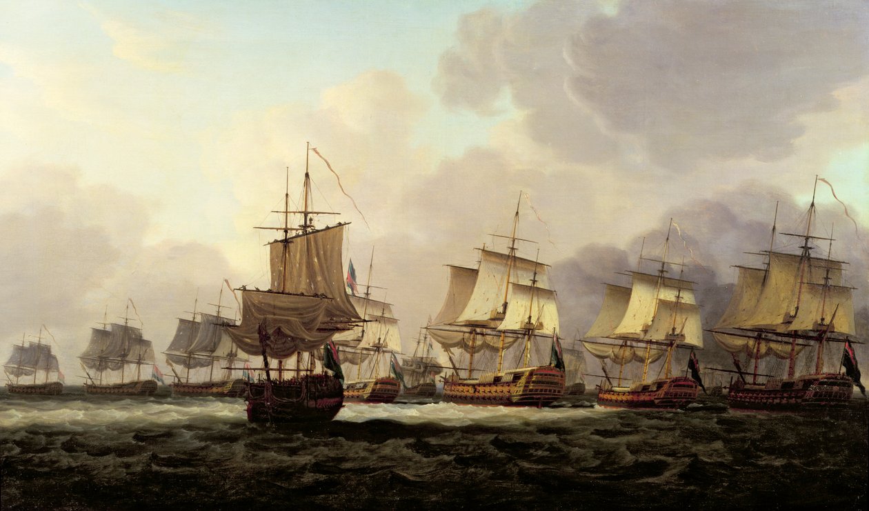 Ação do vice-almirante Parker com a frota holandesa no Doggerbank, 1781 de Dominic Serres