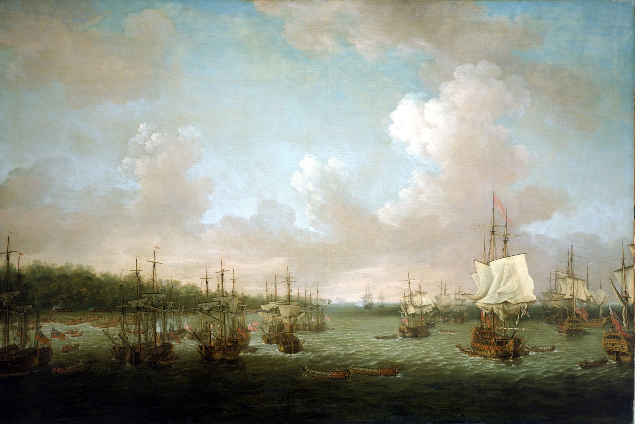 Guerra dos Sete Anos (1756-1763): Captura de Havana (Cuba) em 1762, desembarque dos canhões e das reservas em 30 de junho. Após a entrada da Espanha no conflito em 1761, o governo britânico concentrou as suas ofensivas marítimas contra as possessões espanh de Dominic Serres