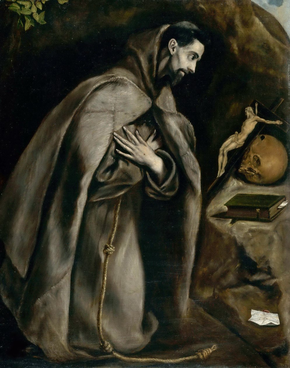São Francisco rezando, ca 1596-1600. de Dominico El Greco