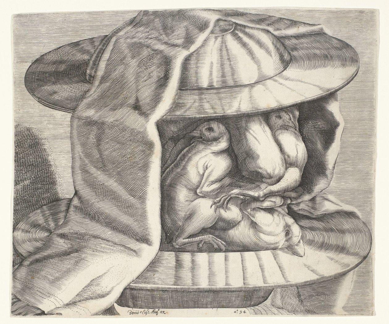 Uma cabeça grotesca com um capacete no estilo Arcimboldo
Uma cabeça grotesca com um capacete no estilo de Arcimboldo de Dominicus Custos
