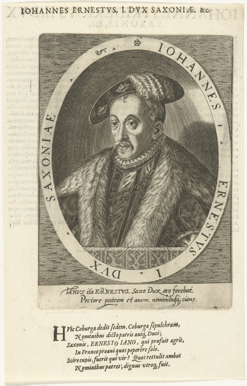 John Ernest 1521-1553, duque de Saxe-Coburg, 1601 de Dominicus or Custodis Custos