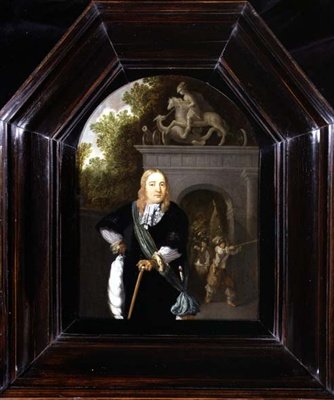 Retrato, de, capitão, jacobus van der burgh, ficar, antes de, Doeler, Poort, leiden de Dominicus van Tol