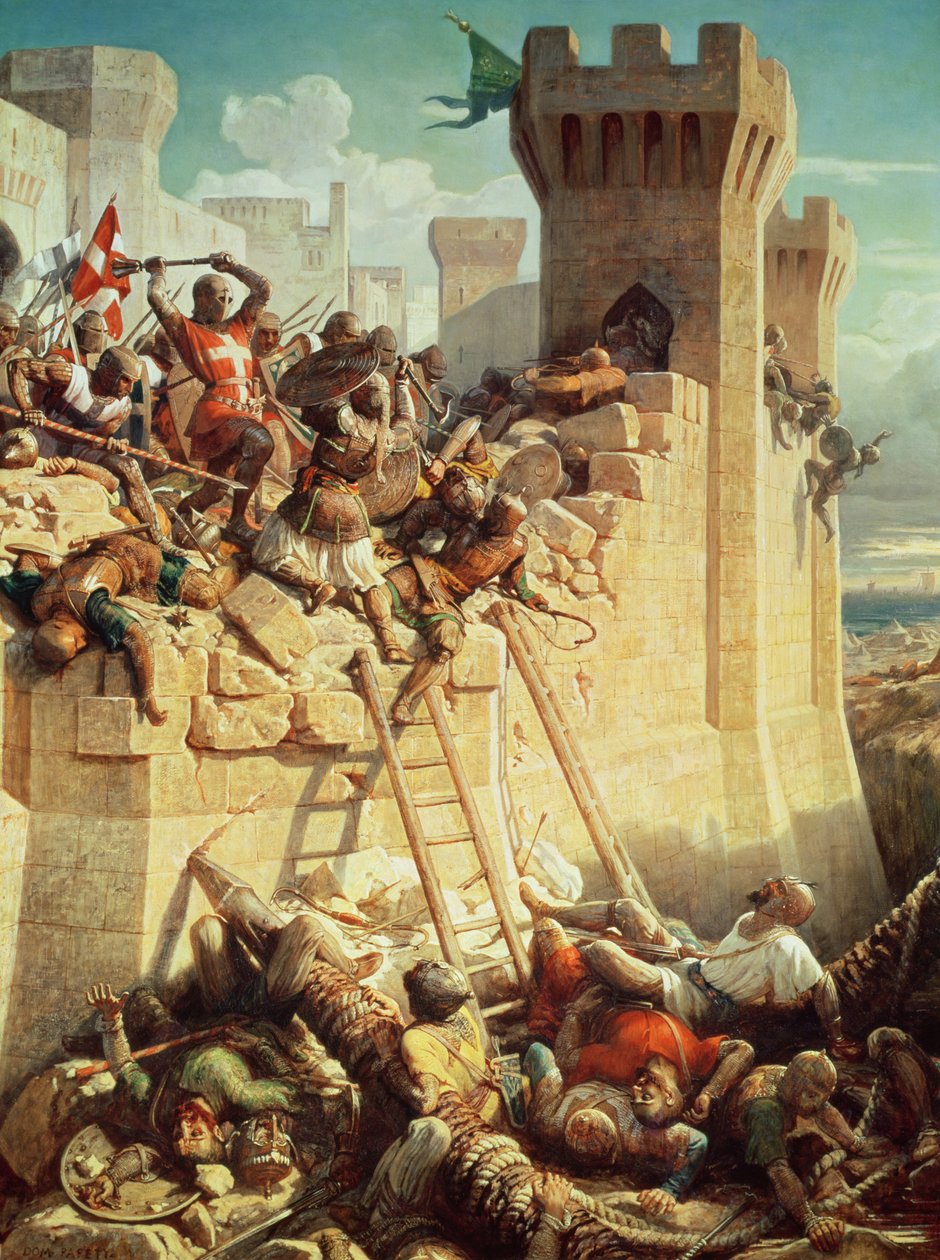 Guilherme de Clermont defendendo Ptolemais (Acre) em 1291, 1845 de Dominique Louis Papety