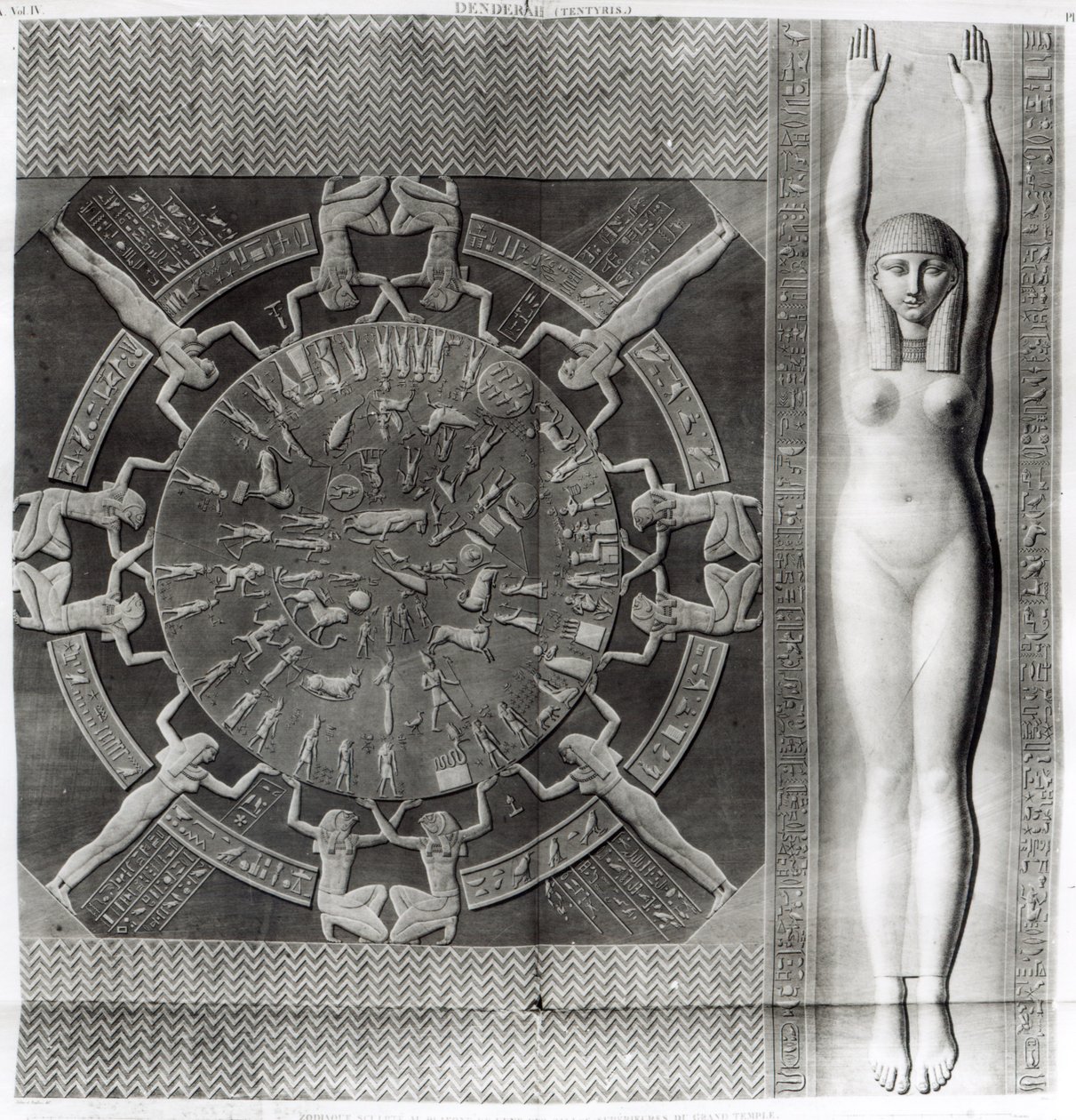 Zodíaco de Dendera, gravado em 1802 de Dominique Vivant Denon