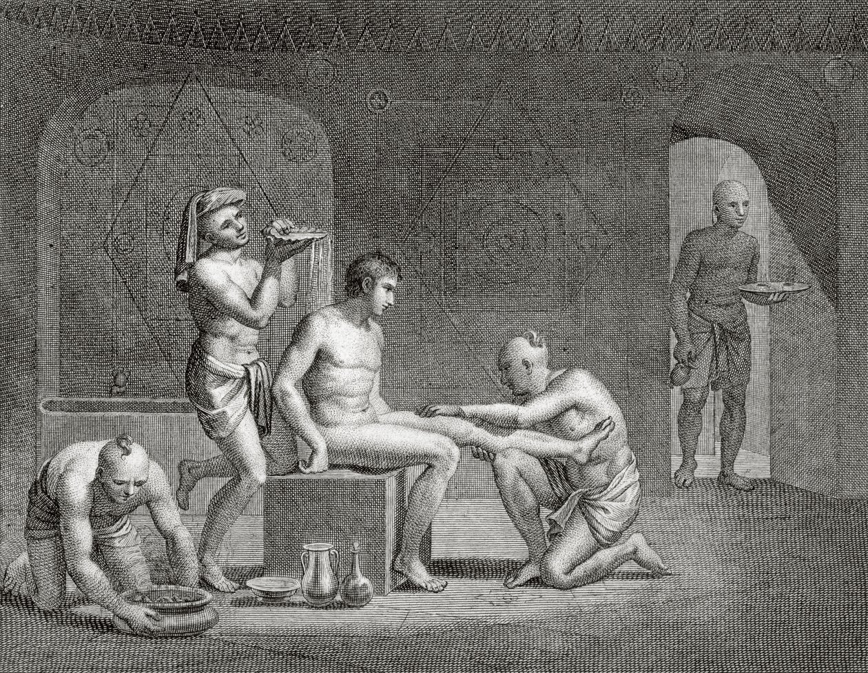 Dentro de uma casa de banhos egípcia, c.1820s de Dominique Vivant Denon
