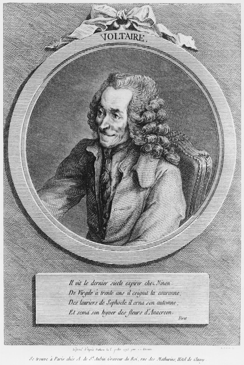 Retrato de Voltaire, de um desenho de Denon feito em 6 de julho de 1775 de Dominique Vivant Denon