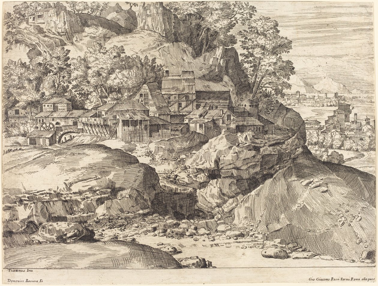 Paisagem com um moinho de Dominique Barrière after Titian