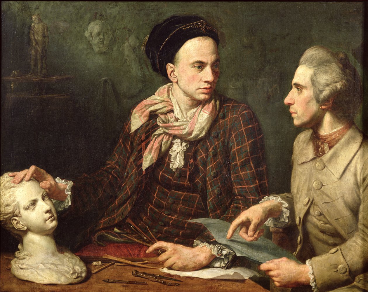 Auto-retrato com Dominique Herment (1730-1777) 1769 de Dominique Doncre