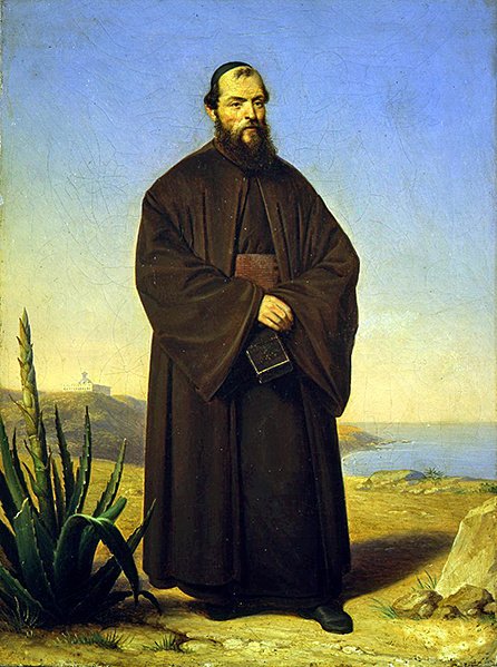 Um Monge do Monte Carmelo carregando um Álbum (óleo sobre tela) de Dominique Louis Papety