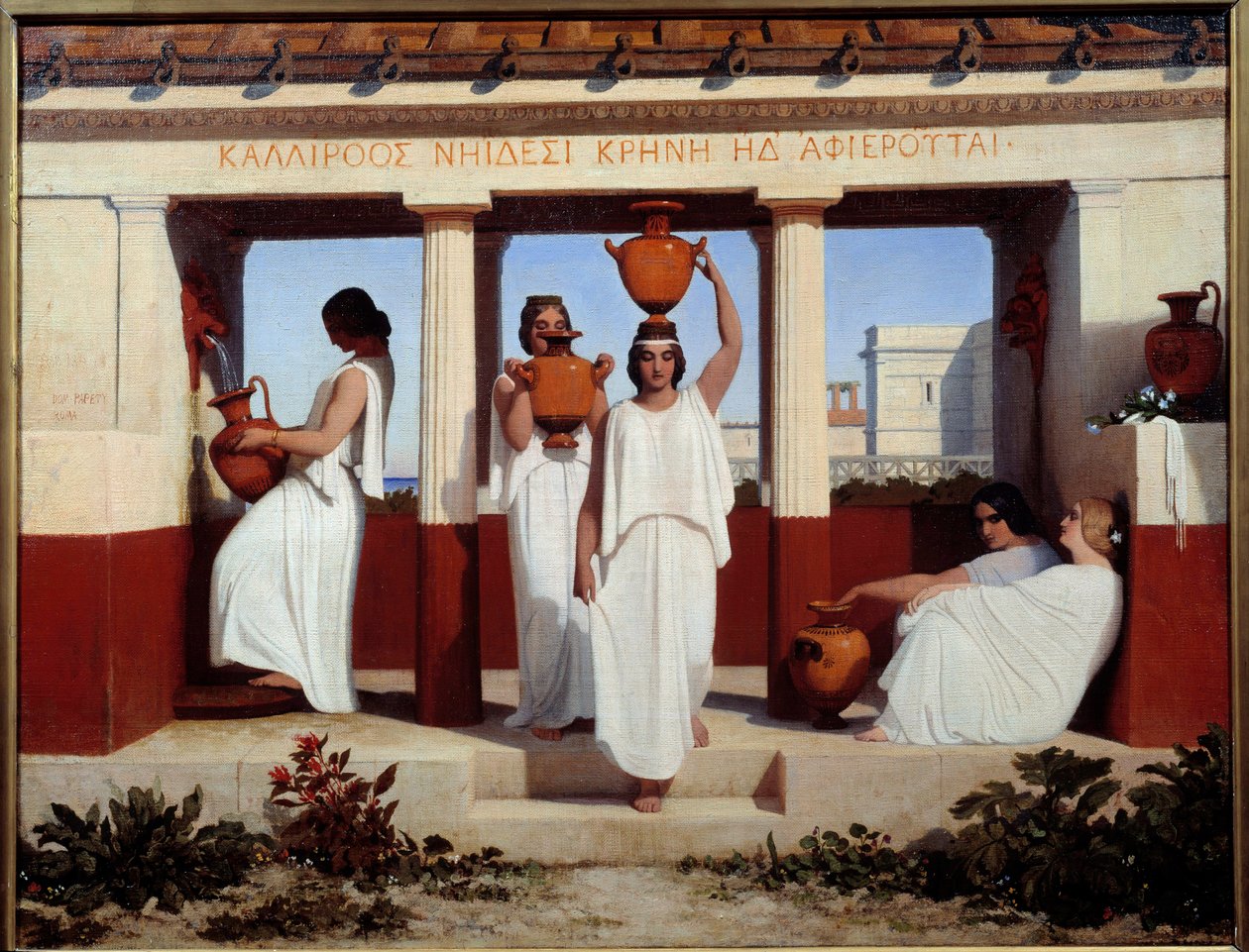 As Mulheres Gregas na Pintura da Fonte por Dominique Papety (1815-1849) 1841 Sol. 0,56x0,73 m de Dominique Louis Papety