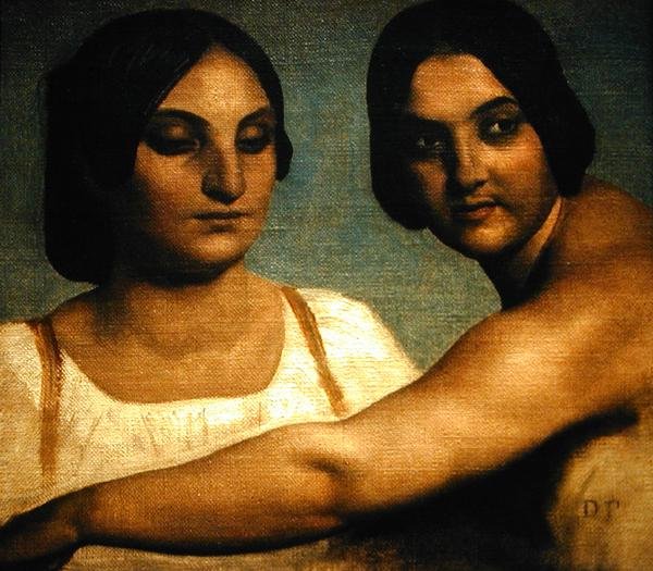 Duas mulheres italianas (óleo sobre tela) de Dominique Louis Papety
