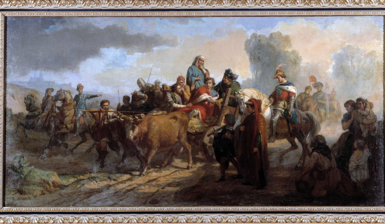 A loucura de Carlos VI (1368-1422). Pintura de Antoine Dominique Magaud (1817-1899) Óleo sobre tela cm 111x221 Colecção P. Dumon menção obrigatória: Fondação da colecção em relação a Marselha de provence de Dominique Magaud