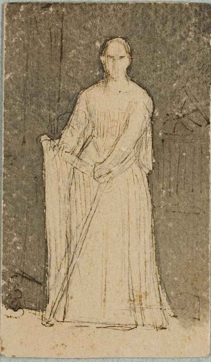 Mulher com uma harpa de Dominique Papety