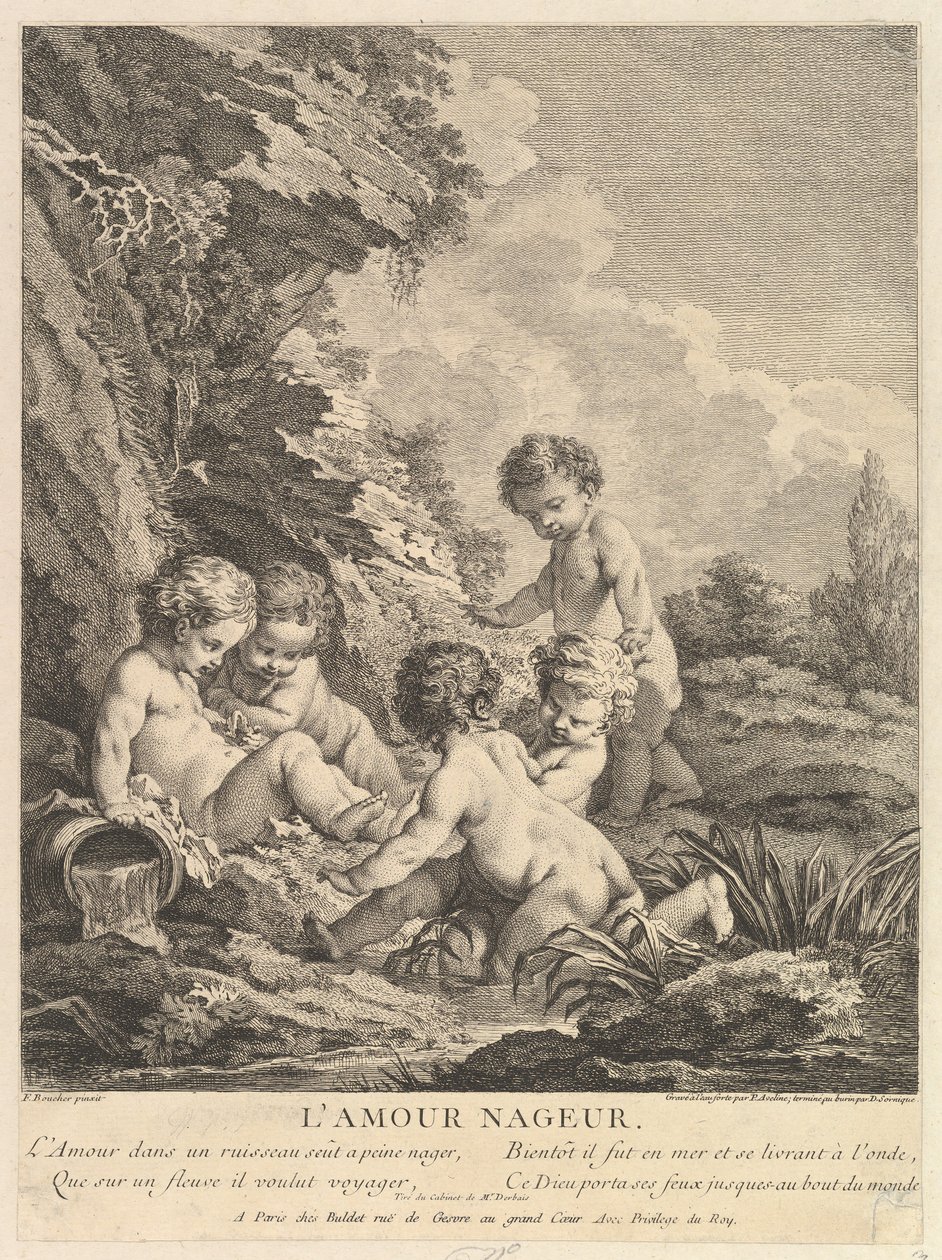 Natação Infantil, ca. 1741 de Dominique Sornique