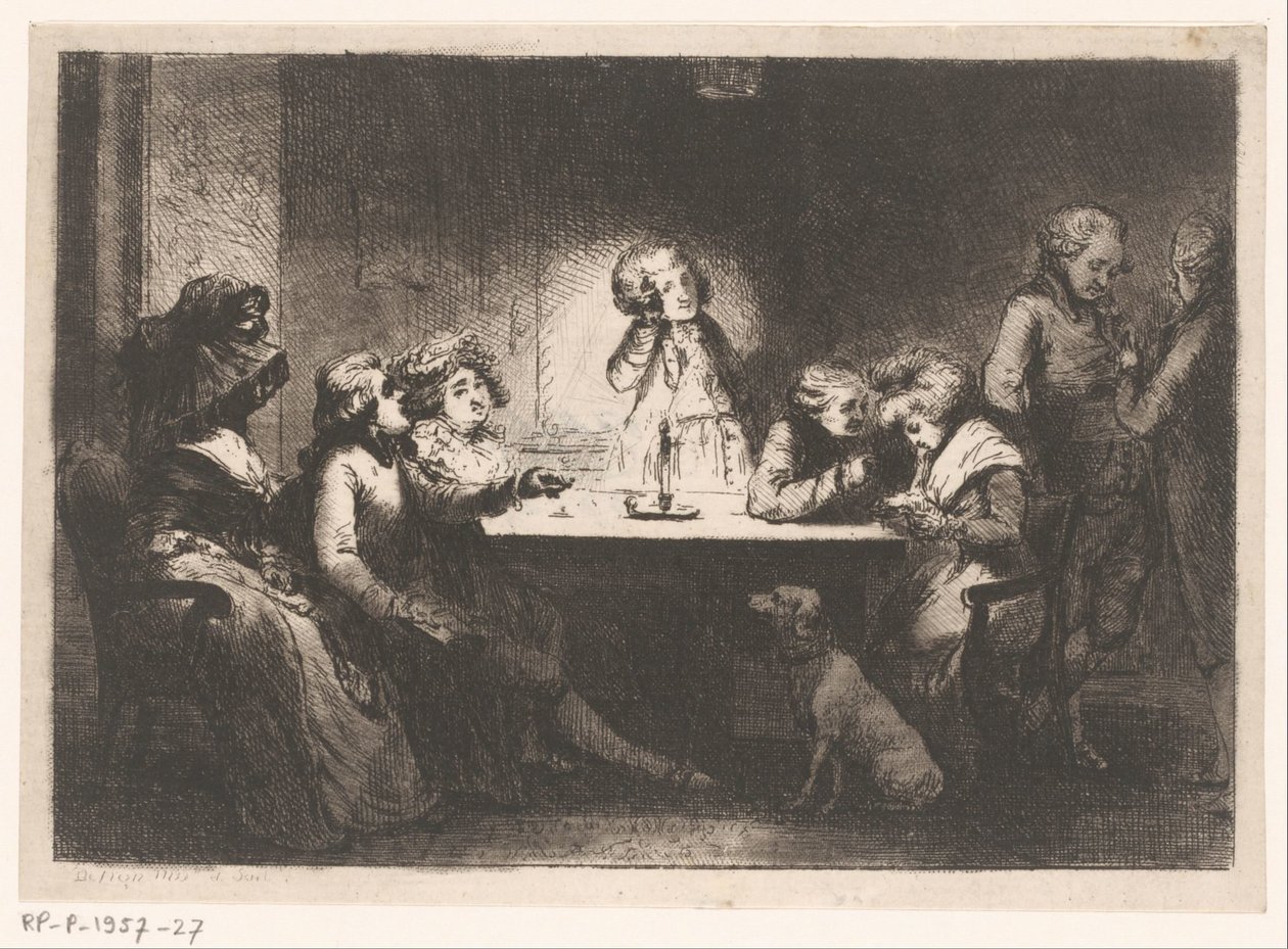 Companheirismo em torno de uma mesa à luz de velas de Dominique Vivant Denon (baron)