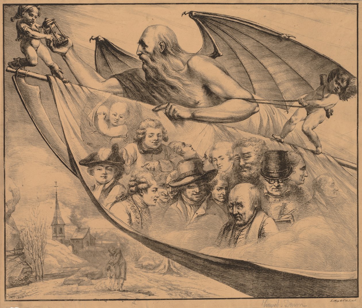 Alegoria: Retratos do artista em diferentes idades, 1818. de Dominique Vivant Denon