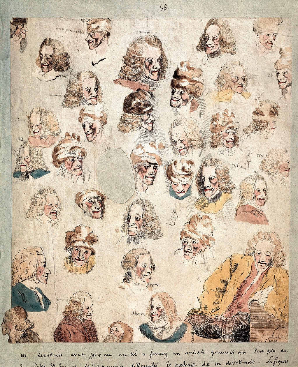Músicas diferentes em 30 cabeças por Voltaire de Dominique Vivant Denon