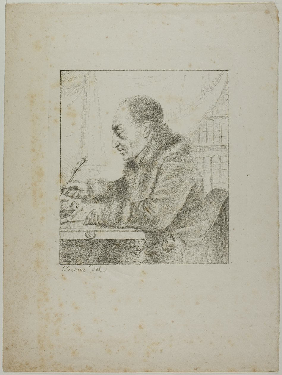 Retrato de Volney mergulhando sua caneta de Dominique Vivant Denon