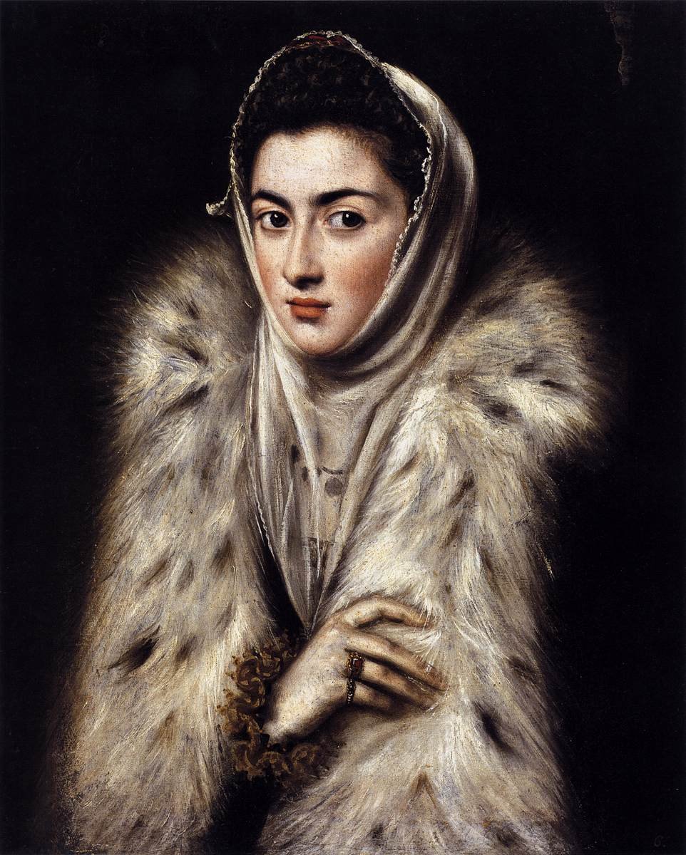 Uma senhora em um envoltório de pele de El Greco