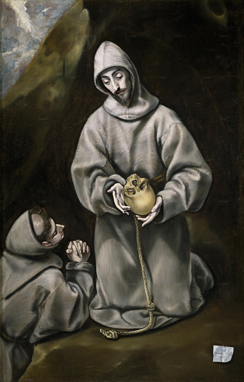 São Francisco de Assis e Irmão Leão meditando sobre a morte de El Greco