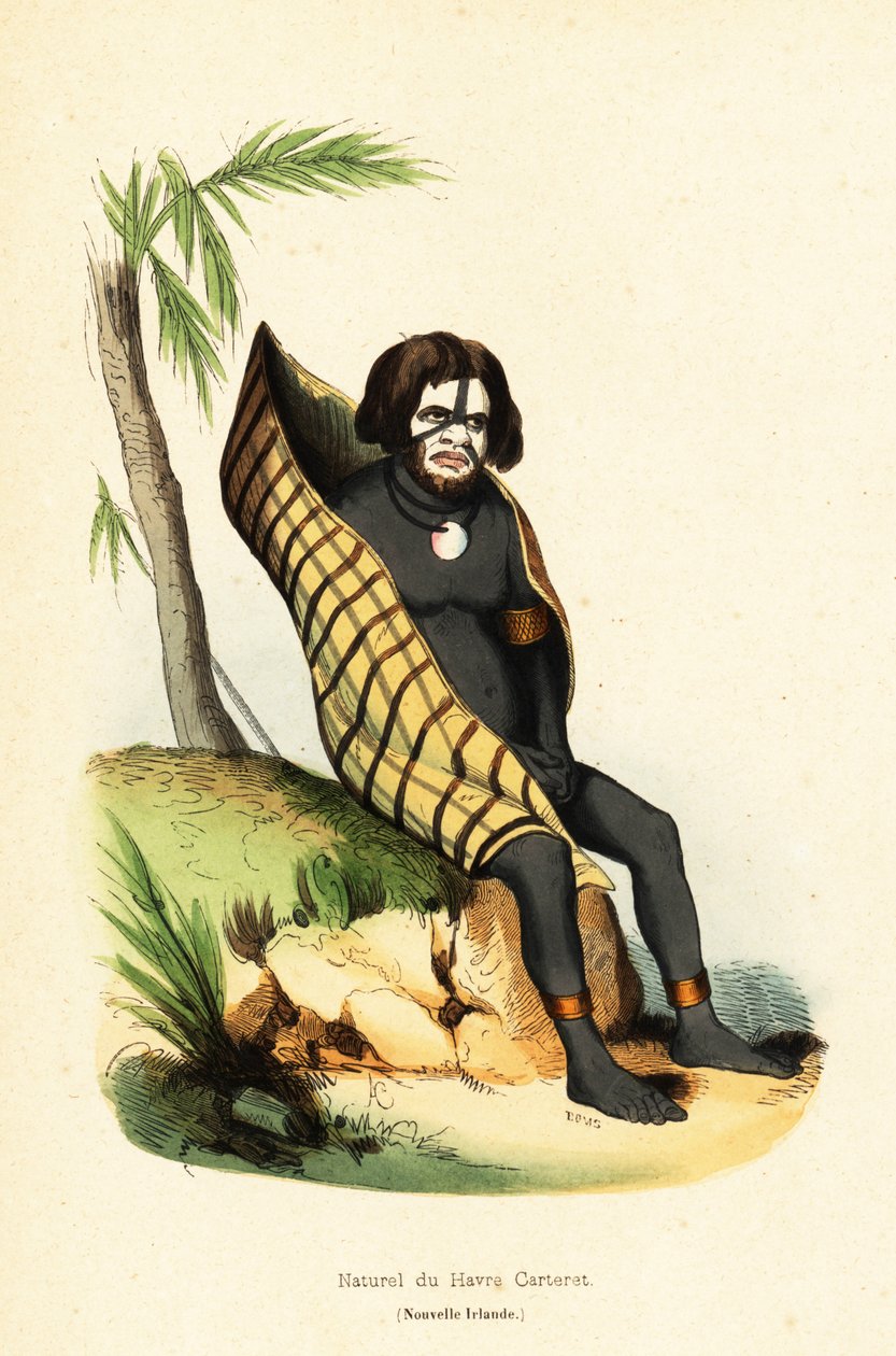 Nativo da Baía de Carteret, Nui Allan, Nova Irlanda, Papua Nova Guiné de Doms Doms