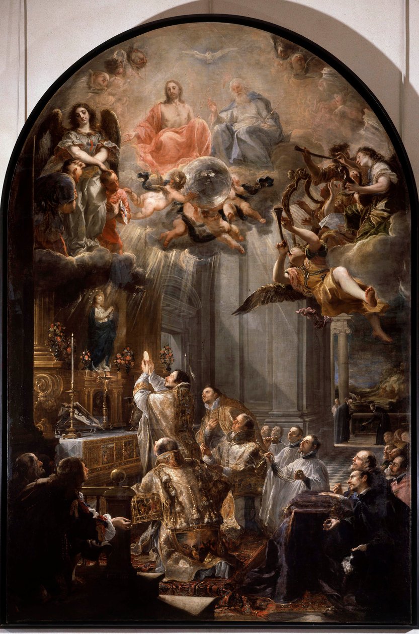 Missa de fundação da Ordem da Trindade A Ordem Religiosa da Trindade (ou Santíssima Trindade) foi fundada por João de Matha (1154-1213). Pintura de Juan Carreno de Miranda (1614-1683) Sol. 5x3,1 m de Don Juan Carreno de Miranda