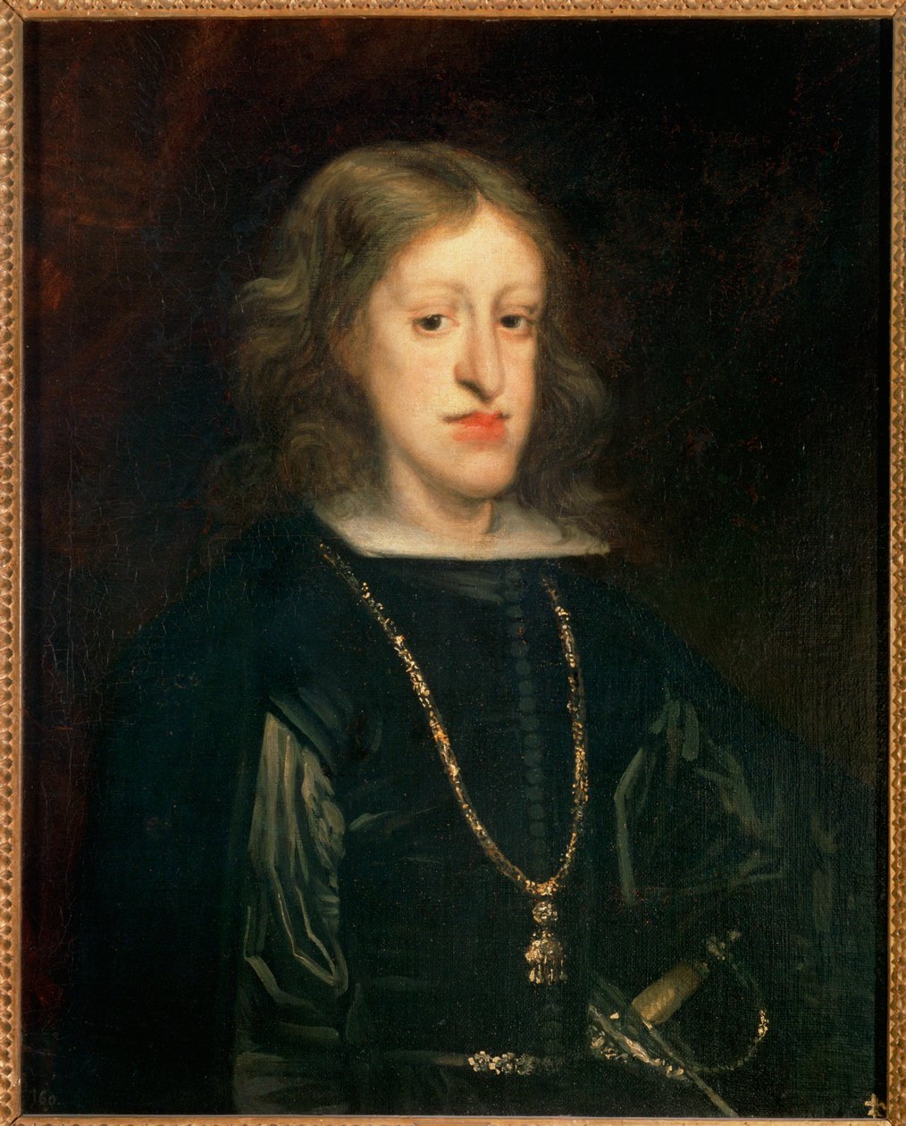Rei D. Carlos II, pintado em 1673 (pintura sobre tela) de Don Juan Carreno de Miranda