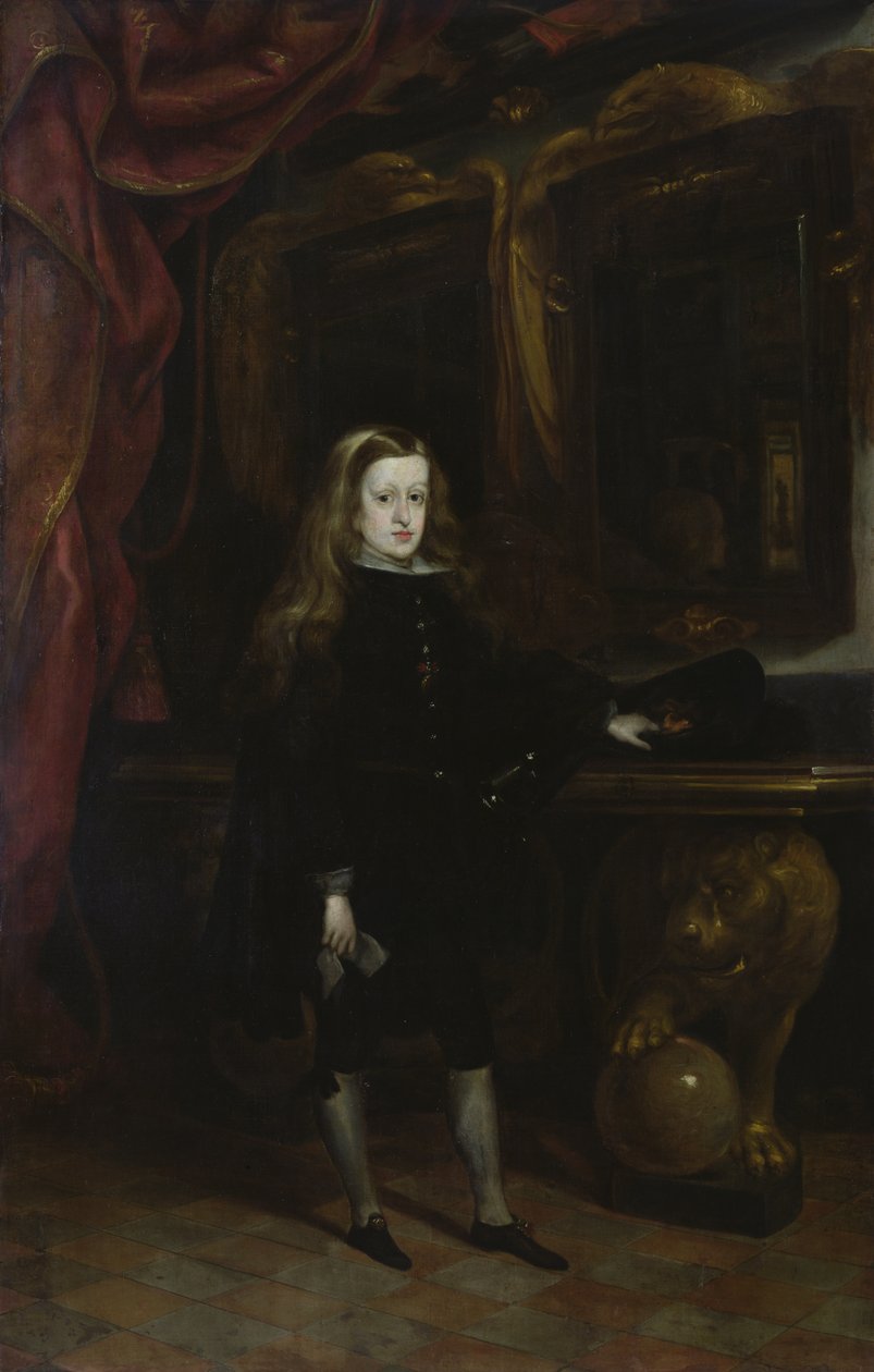 Retrato de Carlos II (1661-1700) de Habsburgo, 12 anos, 1673-85 de Don Juan Carreno de Miranda