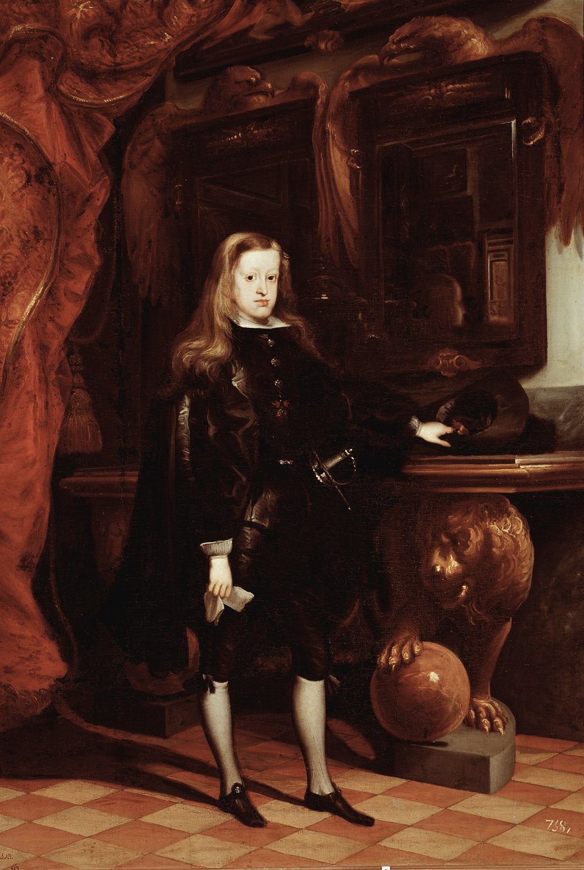 Retrato de Carlos II de Espanha (óleo sobre tela, c.1675) de Don Juan Carreno de Miranda
