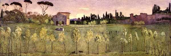 Villa Borghese, Roma (aguarela) de Donald Andrew Brown