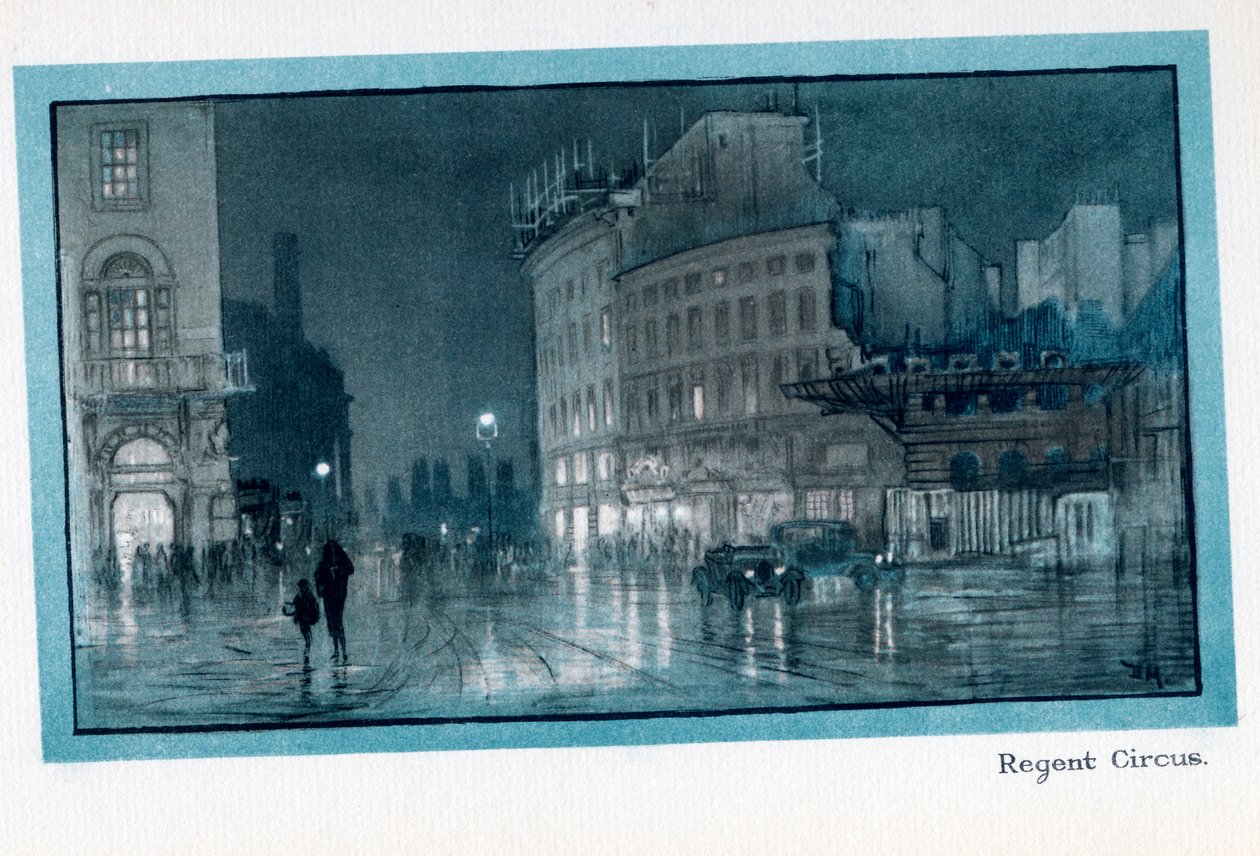 Regent Circus, de "As Novas Luzes de Londres", publicado em 1926 de Donald Maxwell