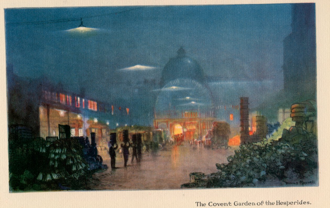O Covent Garden das Hespérides, de "The New Lights of London", publicado em 1926 de Donald Maxwell