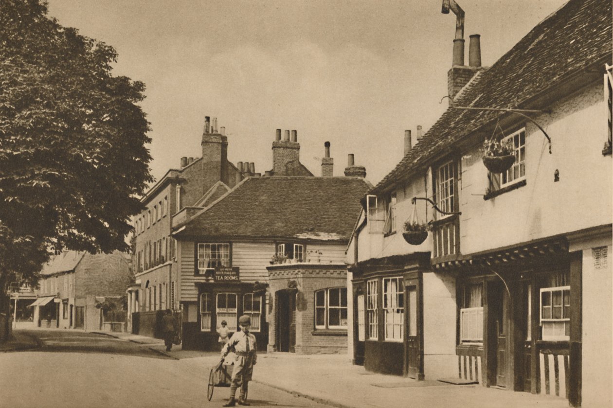 Church Street, Chiswick, com o que costumava ser o Burlington Arms, c1935. de Donald McLeish