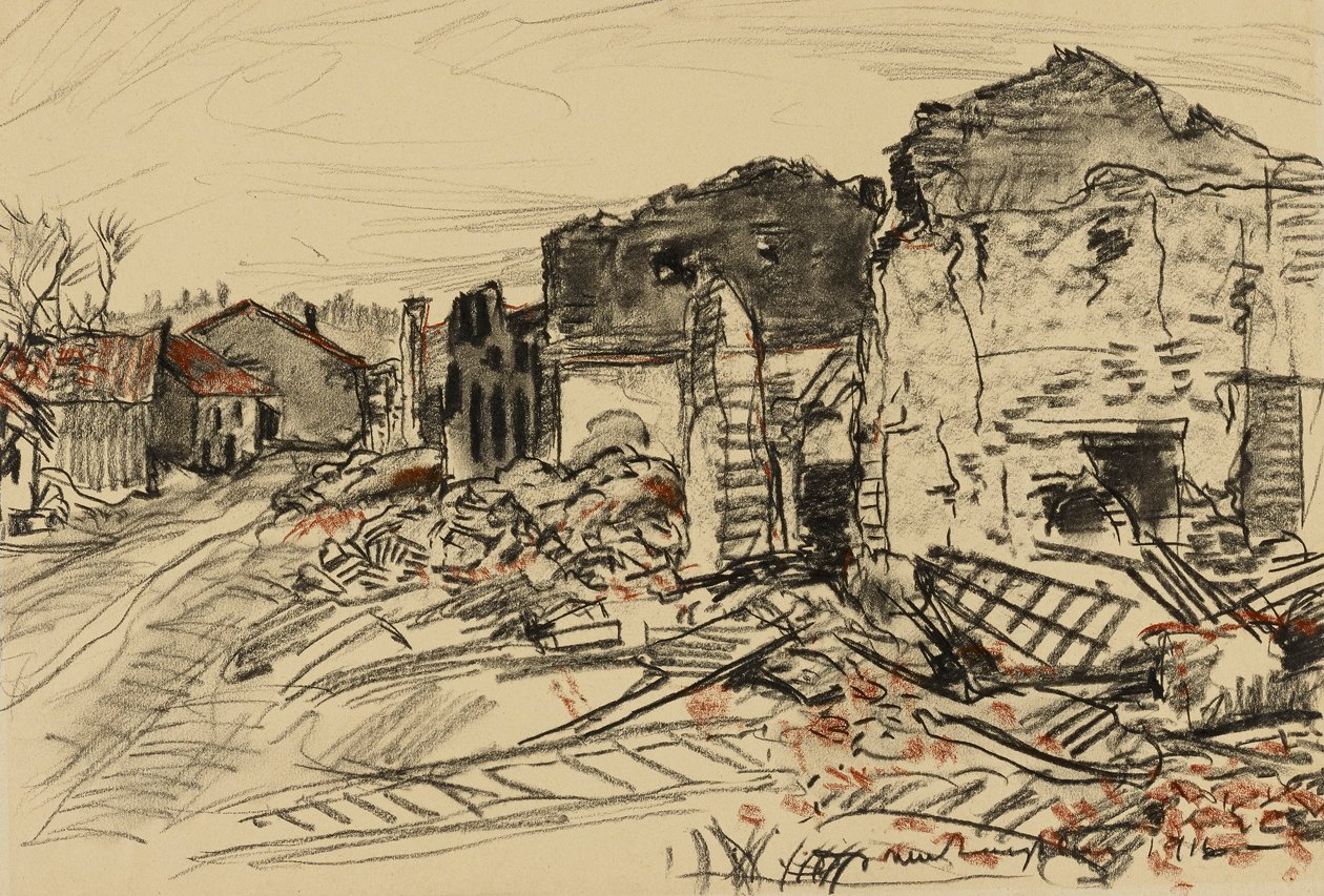 Aldeia destruída, Frente de Guerra de Donald Shaw MacLaughlan