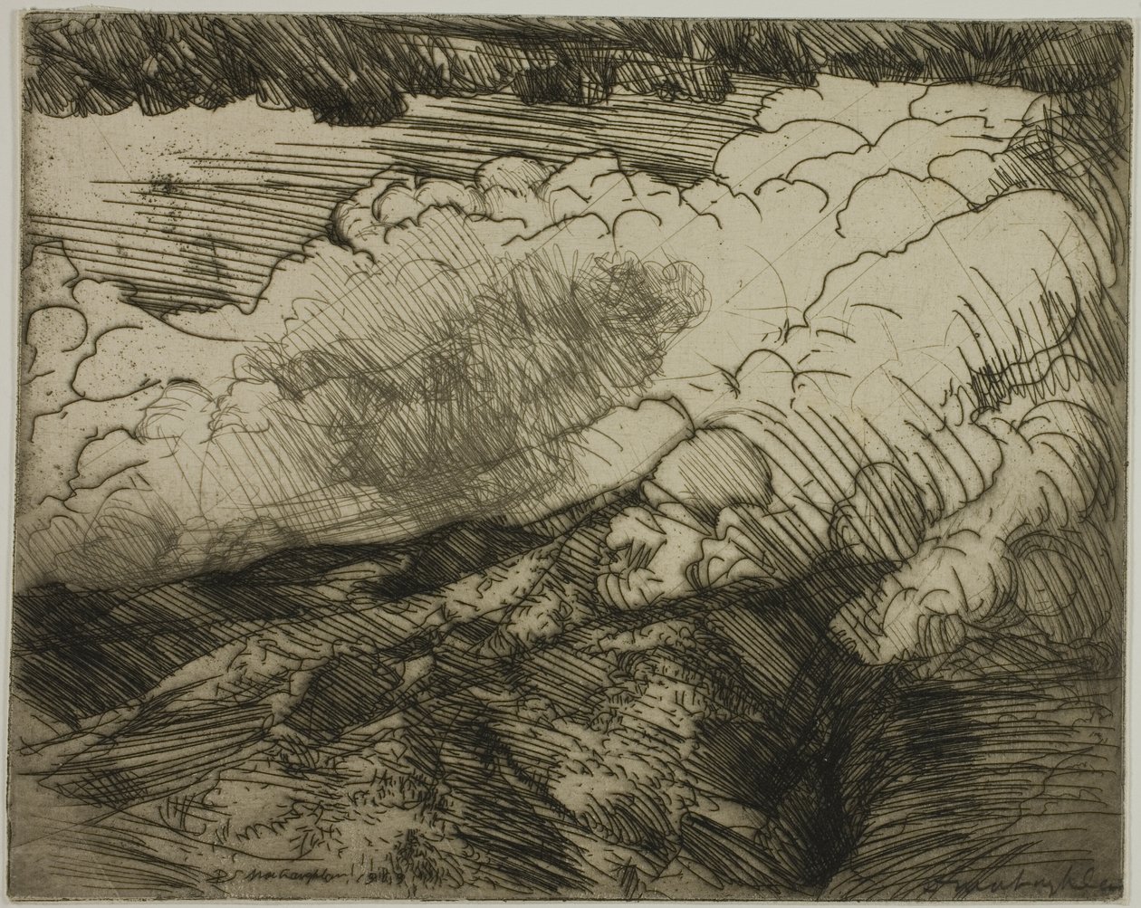 Tempestade nos Alpes, Suíça de Donald Shaw MacLaughlan