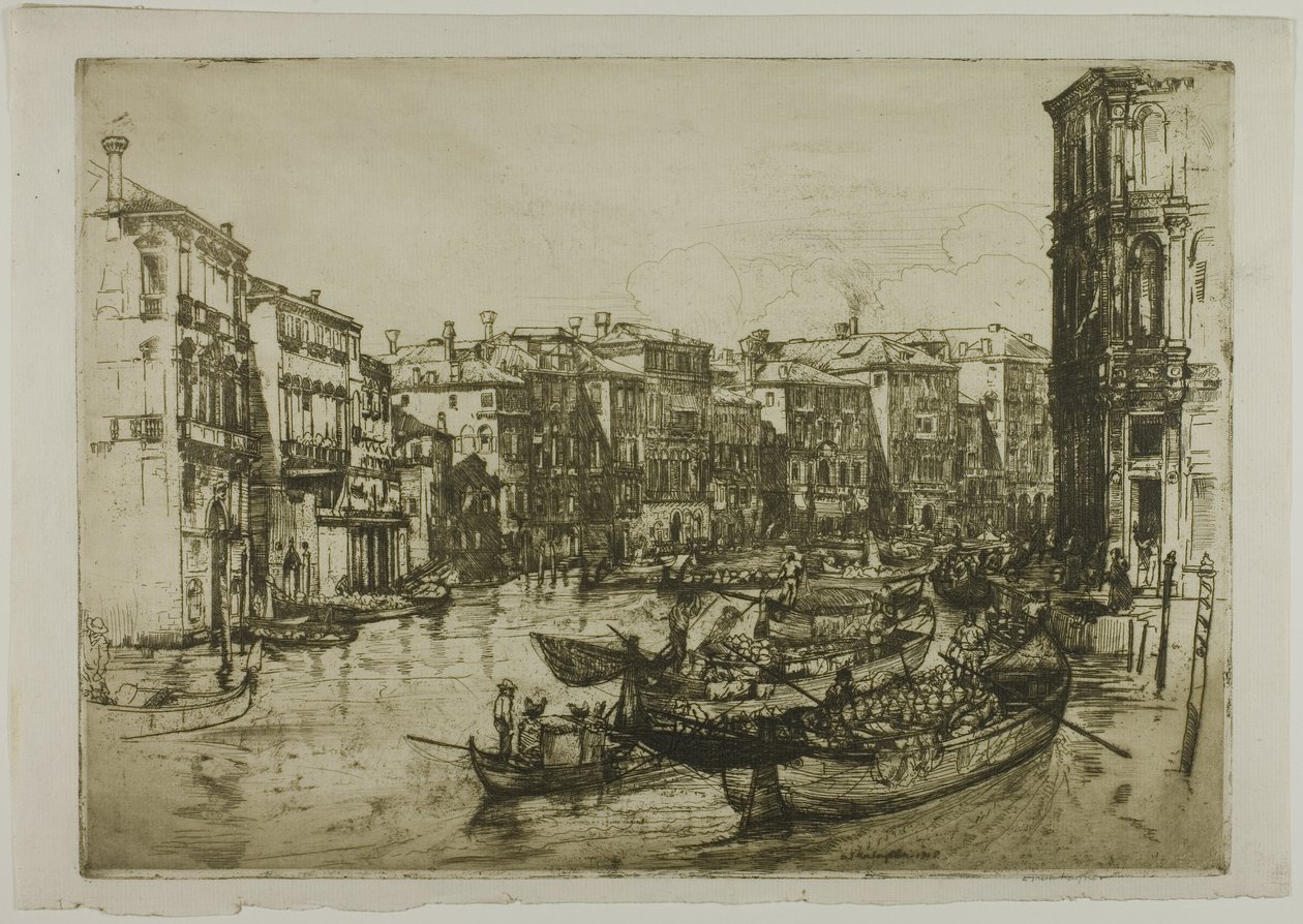 O mercado, Veneza de Donald Shaw MacLaughlan