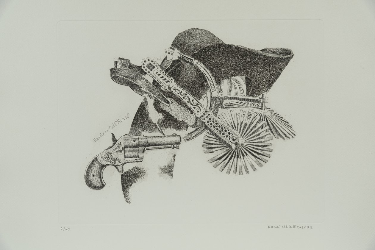 Revólver Colt "House", 1977 (gravura) de Donatella Merlo