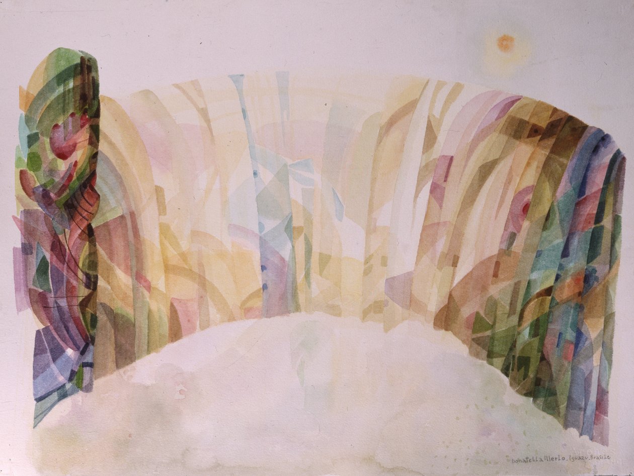 Iguazú, Brasil, Cascata, c.1992 (aguarela sobre papel) de Donatella Merlo
