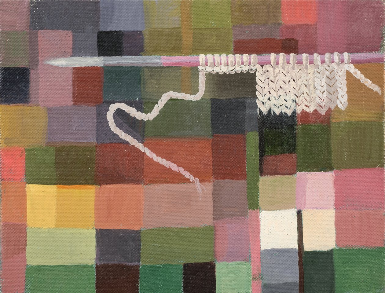 Tricotar, c.2000 (óleo sobre tela) de Donatella Merlo