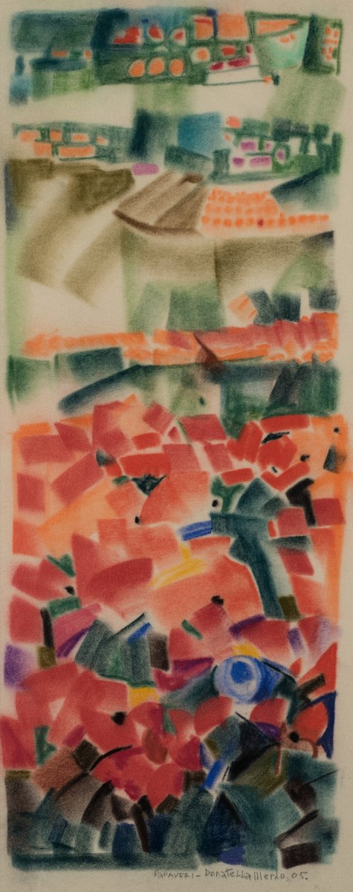 Papoilas, 2005 (pastel sobre papel aveludado) de Donatella Merlo