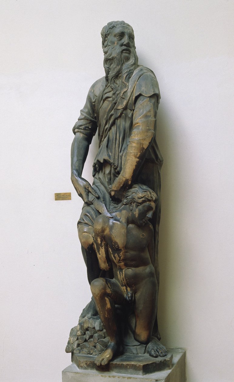 Abraão e Isaac, 1421 (mármore dourado) de Donatello